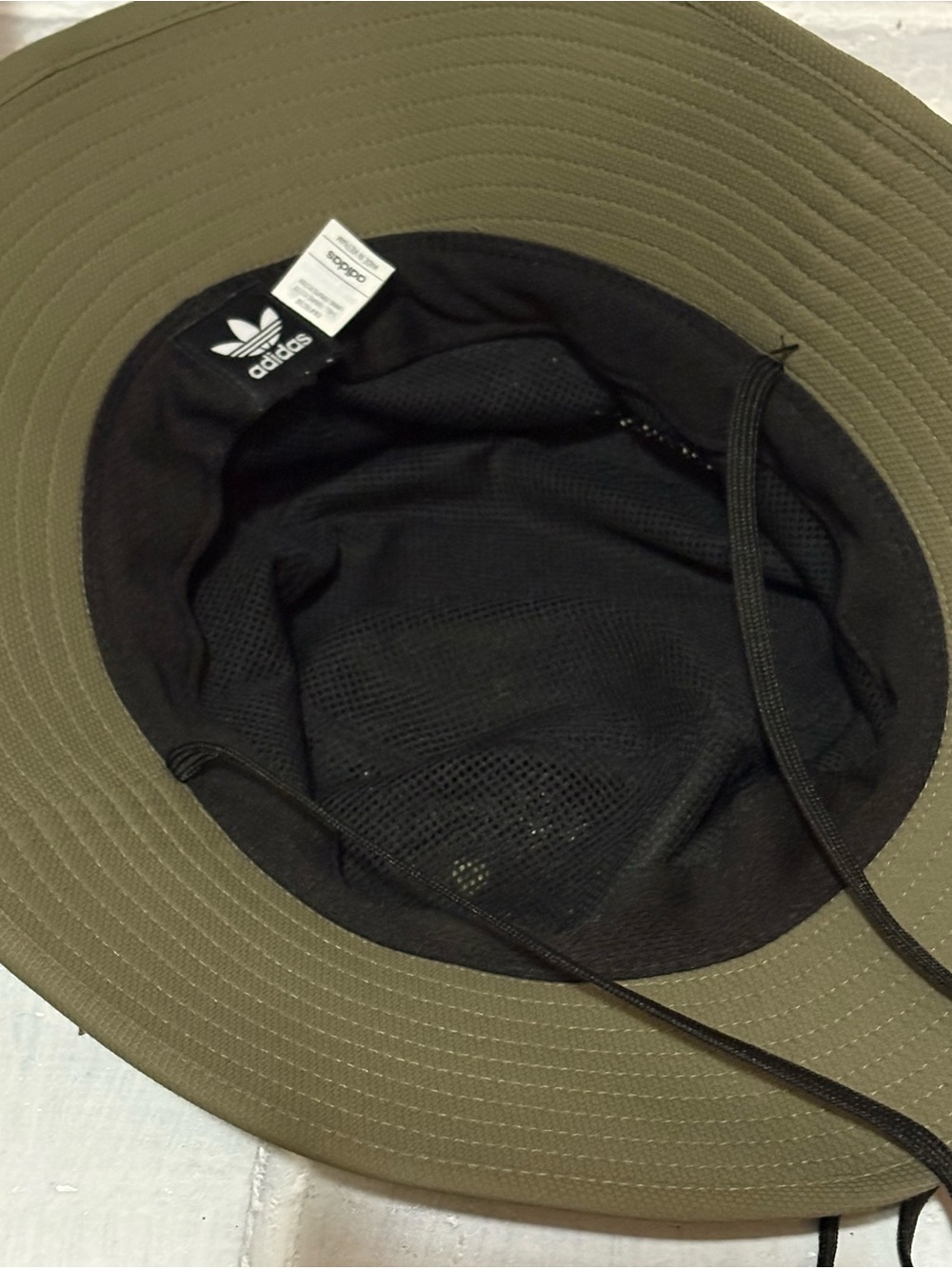 Adidas Men’s Webbing Boonie Bucket Hat Sz S/M Green Drawstring Hike Fish Outdoor - Picture 6 of 10